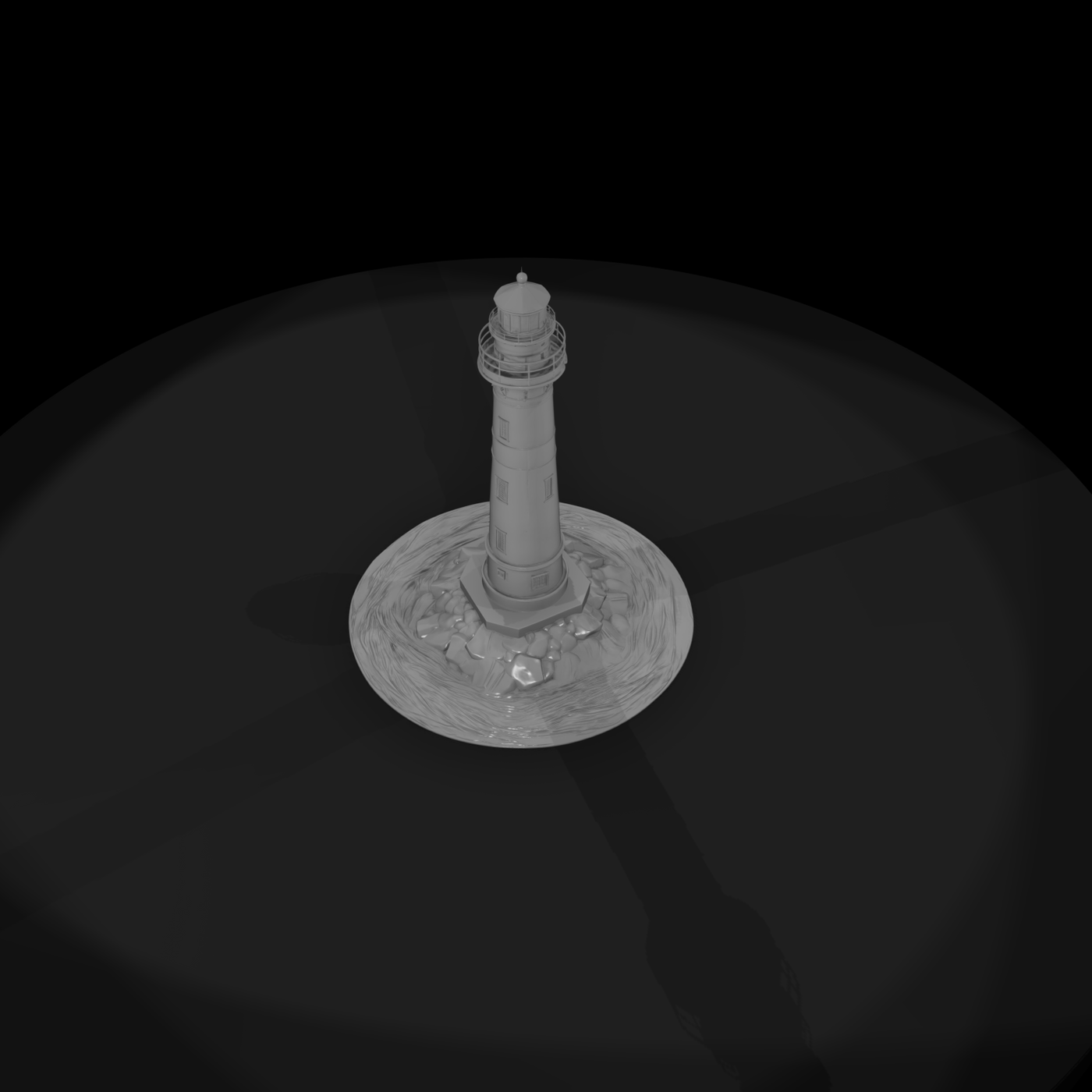 detailed monochrome coastal lighthouse 3d model ICx9EMNT 1