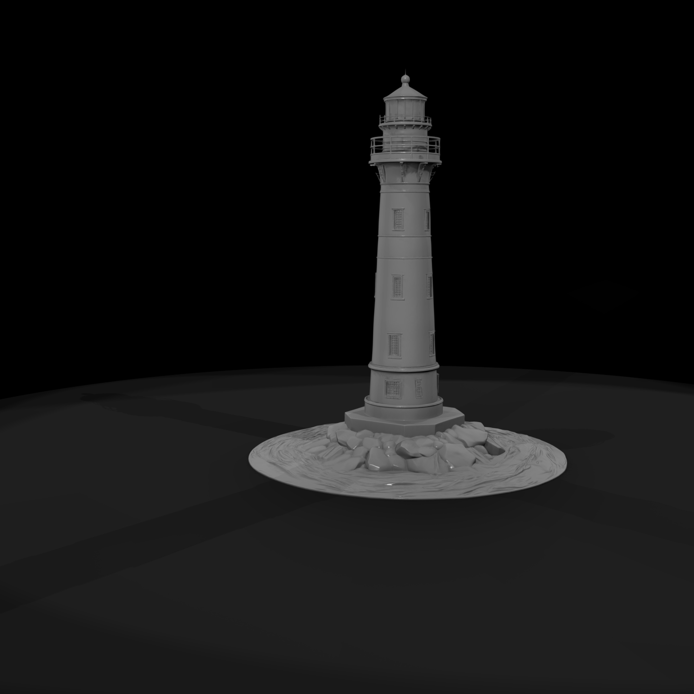 detailed monochrome coastal lighthouse 3d model ICx9EMNT 1