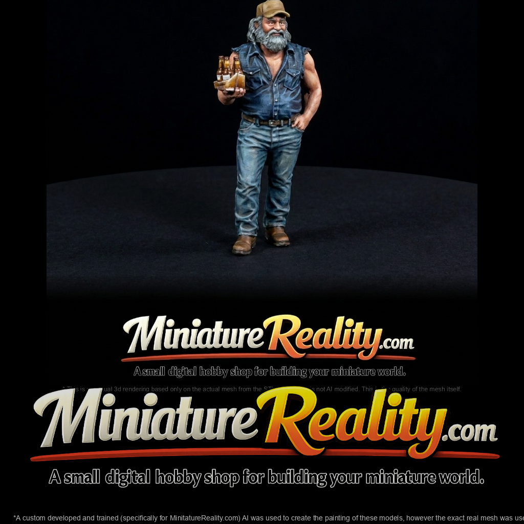 digital/3D-printed miniature model (resin/plastic figurine mesh)