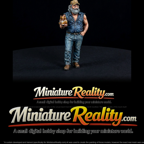digital/3D-printed miniature model (resin/plastic figurine mesh)