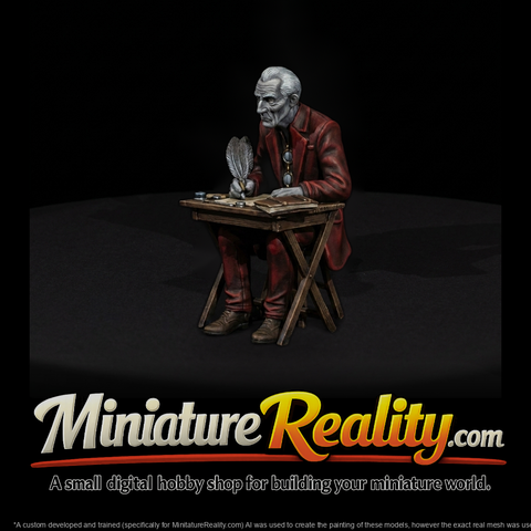 Elderly Scribe at Writing Desk