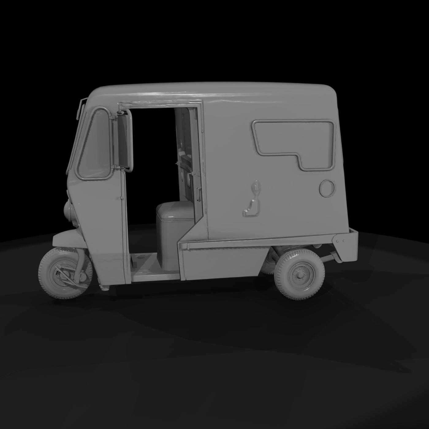 Enclosed-Cab Tuk‑Tuk Delivery Van — 3D Print Model