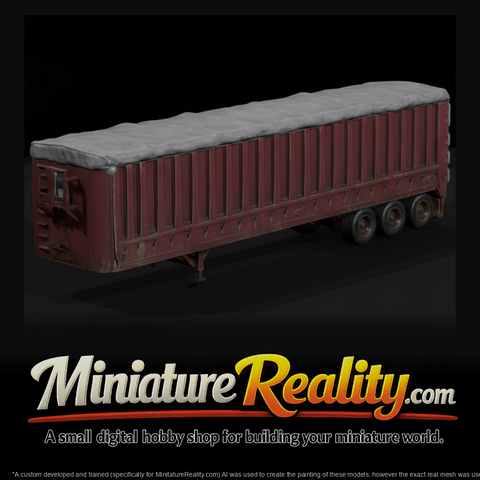 Fabric-Covered Steel-Sided Trailer miniature, three-quarter view