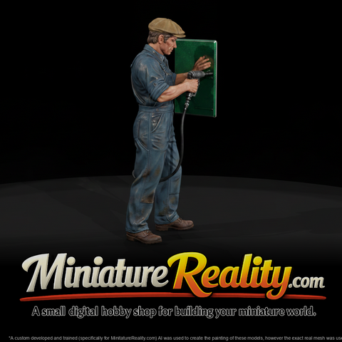 Riveter Automobile Body Shop miniature, three-quarter view