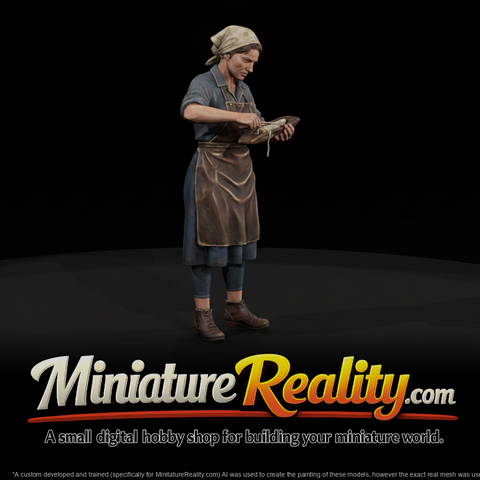 Loom Operator Textile Mill miniature, three-quarter view