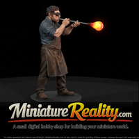 Glassblower Shaping a Molten Gather miniature, three-quarter view — thumbnail 1