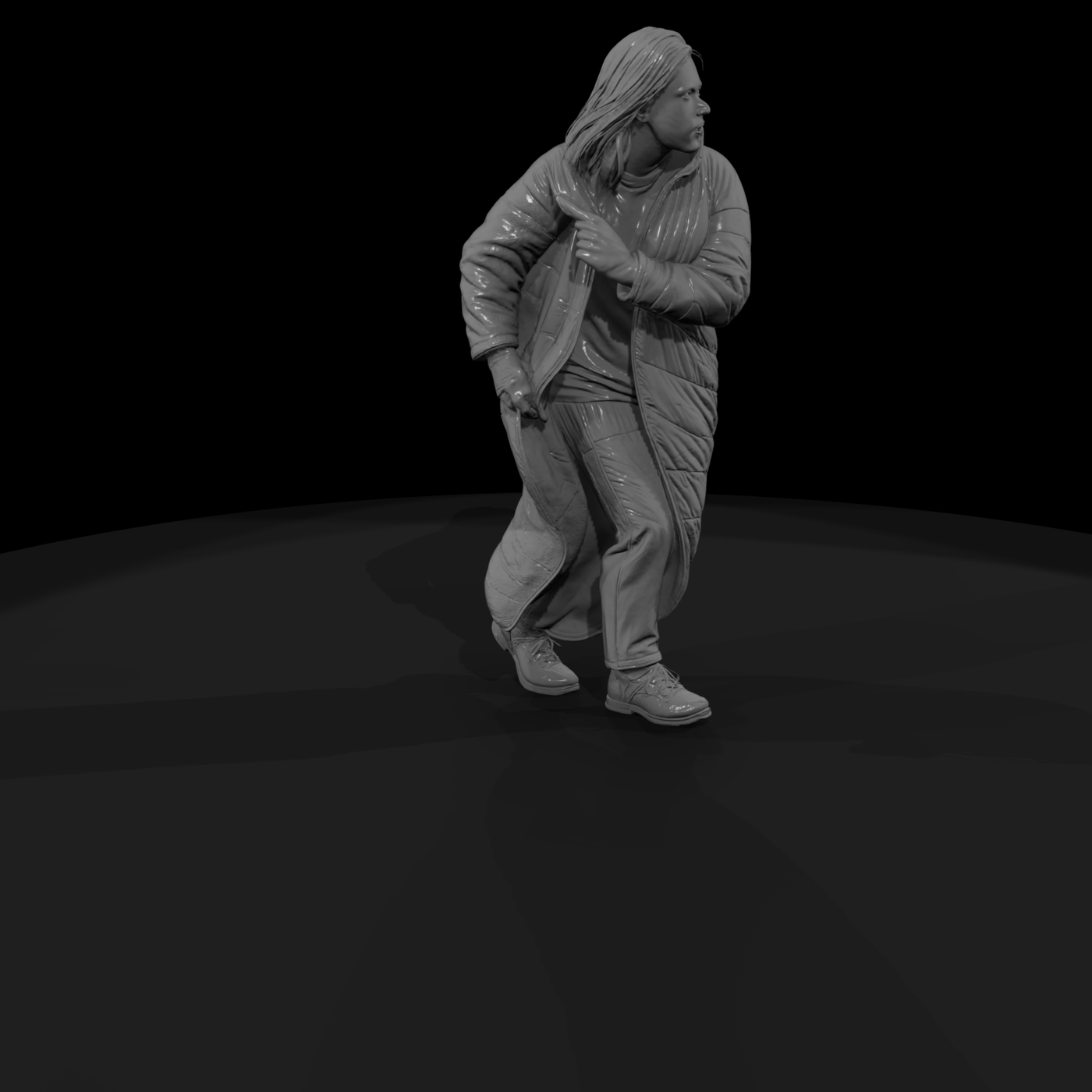 Female Camper in Sleeping Bag — 3D Printable Miniature