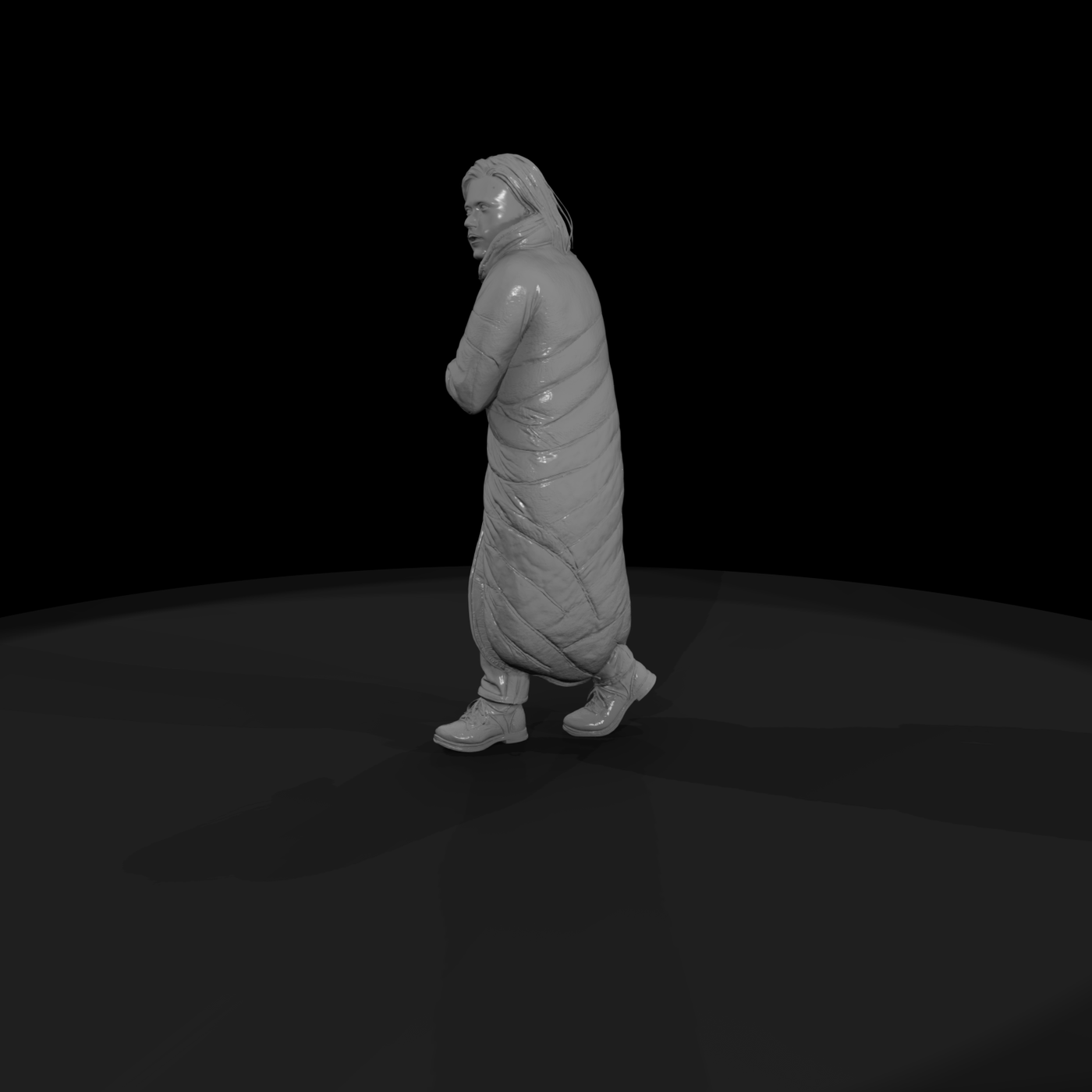 Female Camper in Sleeping Bag — 3D Printable Miniature