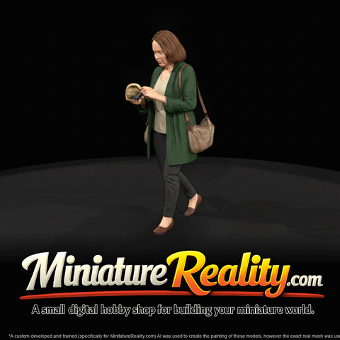 Female Shopper Figure — Casual Woman with Handbag