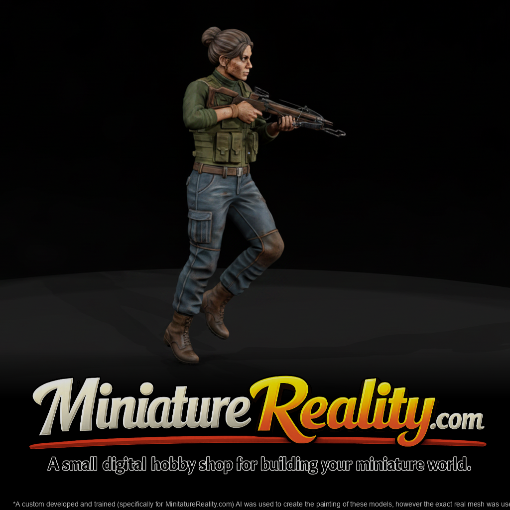 Female Survivor miniature, three-quarter view