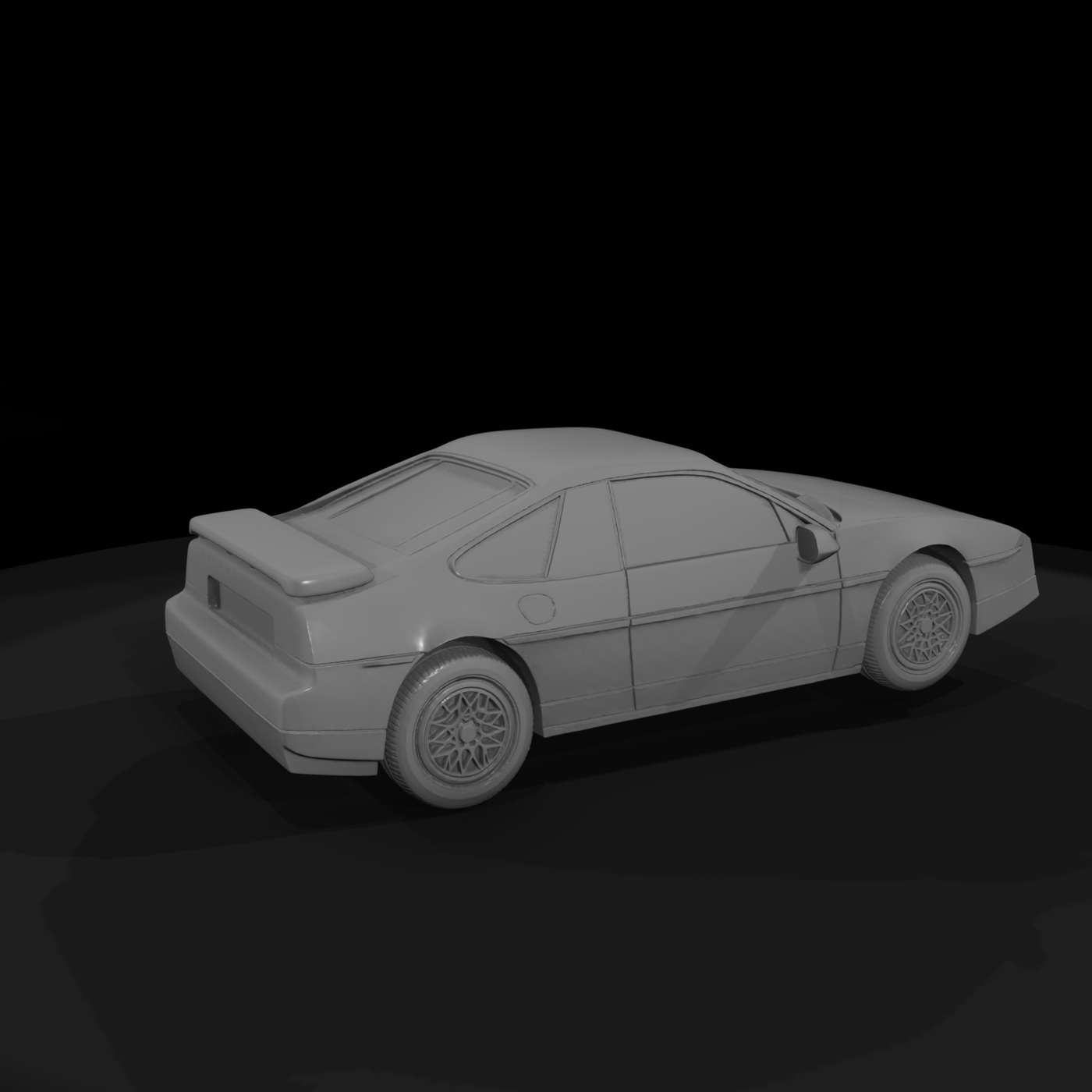Fiero‑Style 1980s Compact Coupe — 3D Print Model