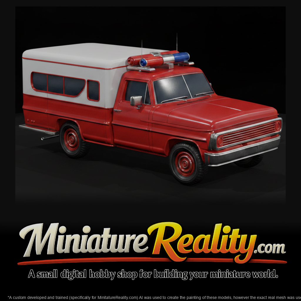 Fire Department Utility Truck miniature, three-quarter view