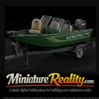 Fishing boat with trailer miniature, three-quarter view — thumbnail 2