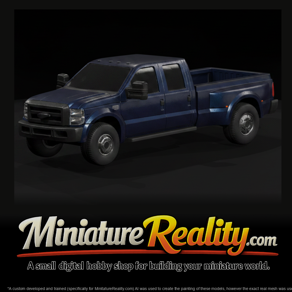 Ford-Style Super Duty Dually Pickup — Unbadged miniature, three-quarter view