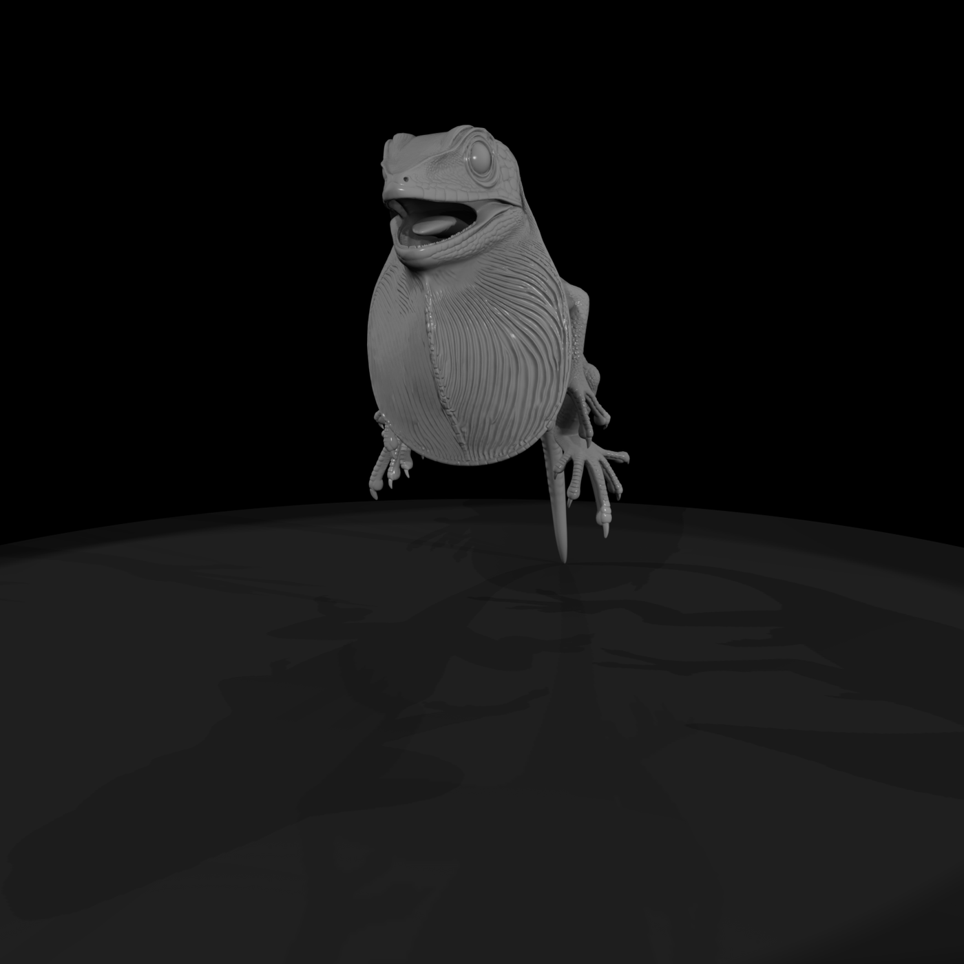 Frilled Lizard Figurine — Detailed Miniature