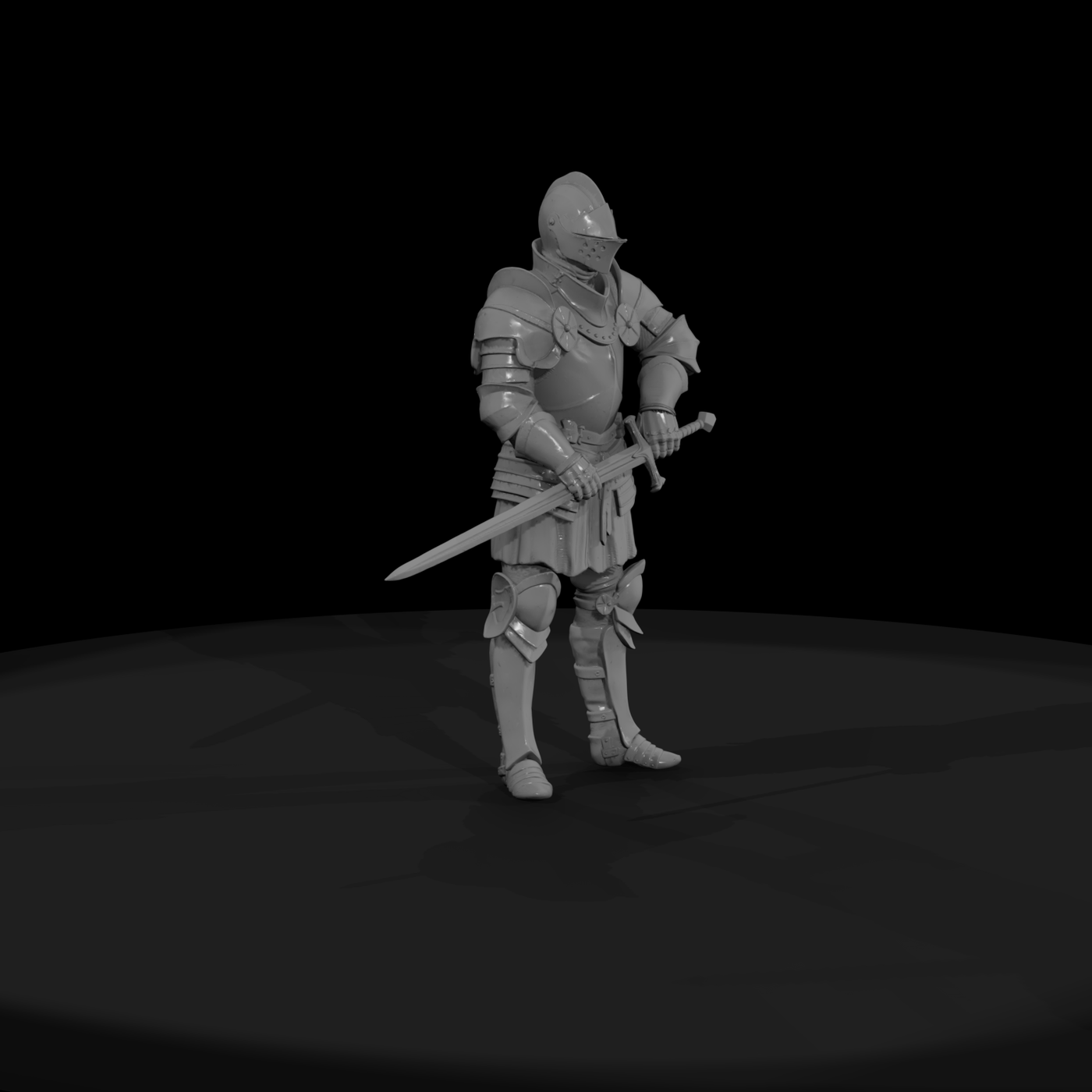 Full-Plate Armored Knight Miniature — Scale Figure
