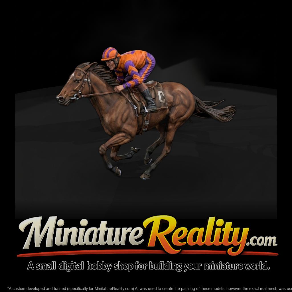 Galloping Racehorse and Jockey