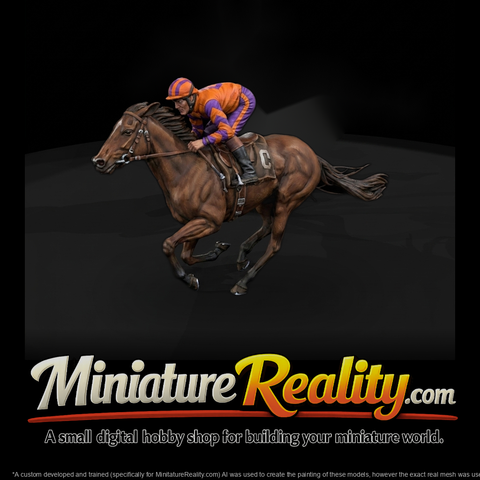 Galloping Racehorse and Jockey