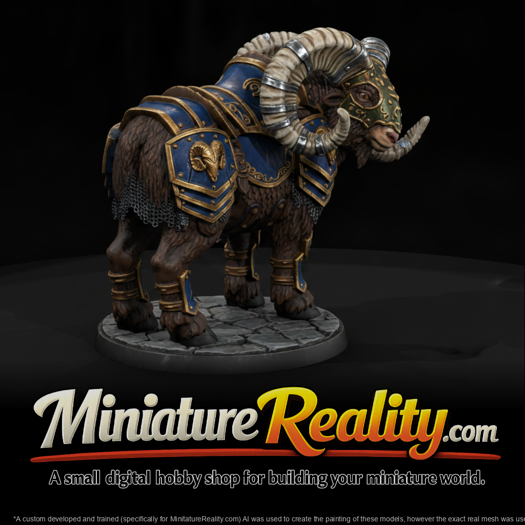 Armored War Ram miniature, three-quarter view
