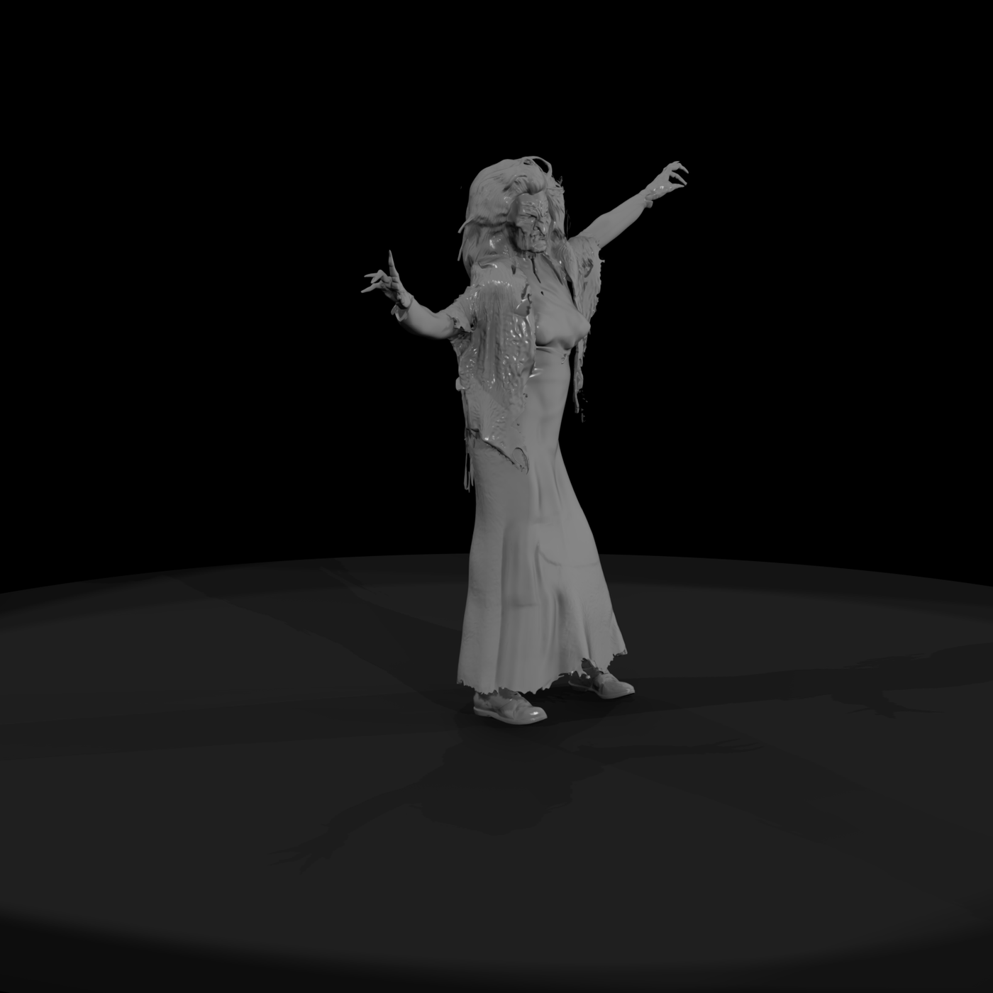 Halloween Adults undead woman 3d