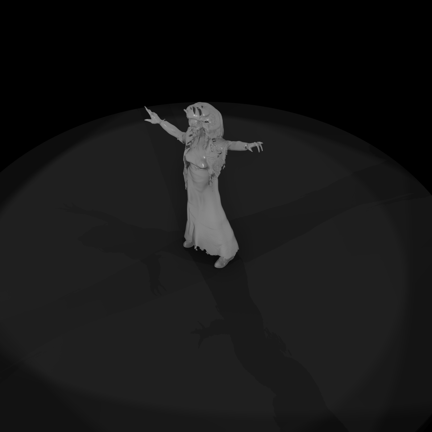 Halloween Adults undead woman 3d