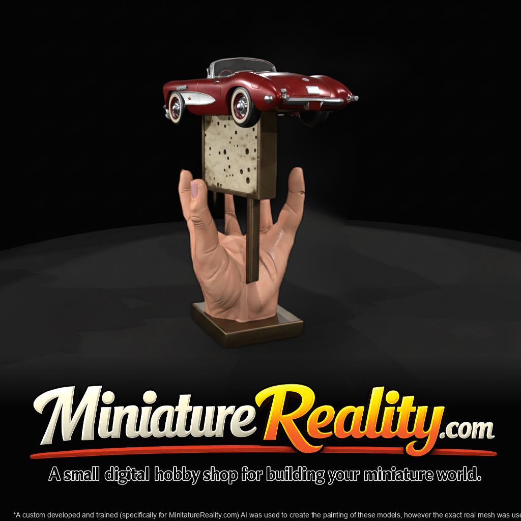 Hand-Held 1950s-Style Convertible Model Car Display