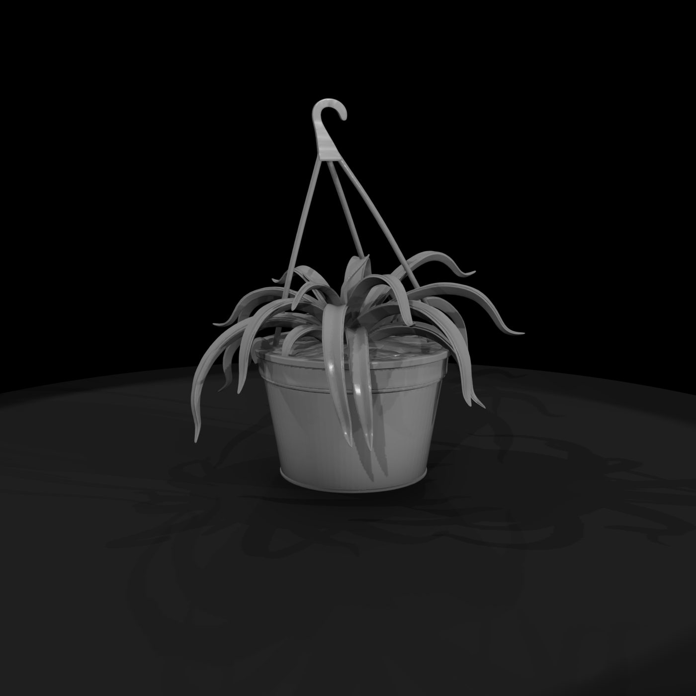 Hanging Potted Spider Plant — 3D Printable Miniature
