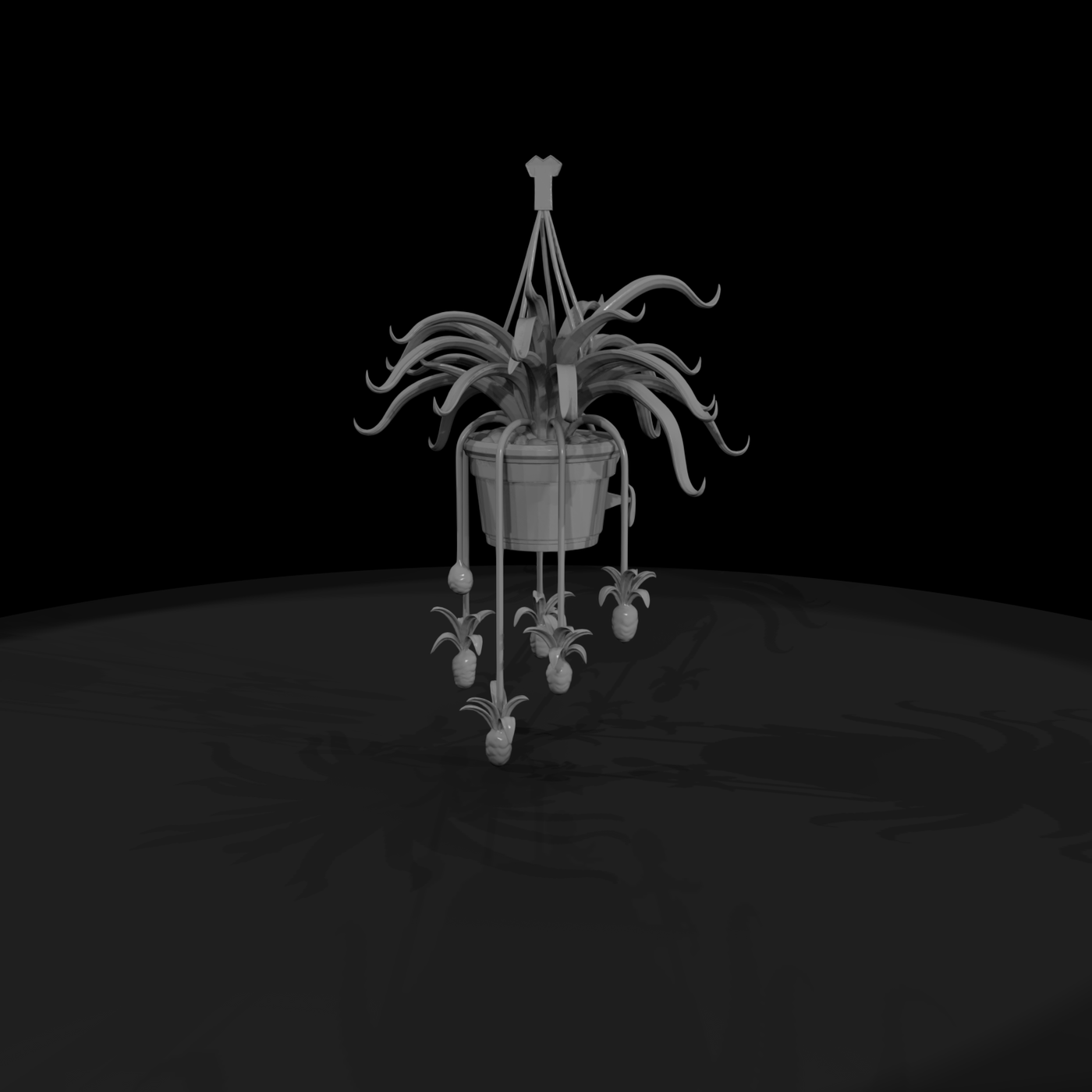 Hanging Spider Plant Planter (3D Printable Miniature)