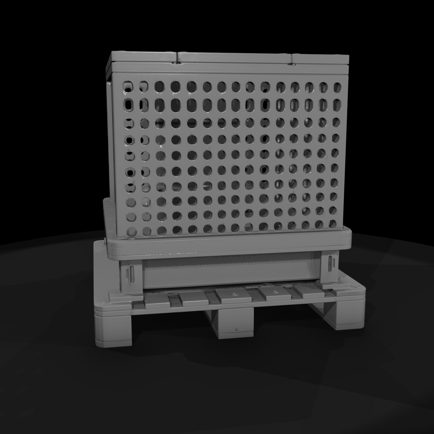 Hazard Drum Storage Crate on Pallet — Industrial