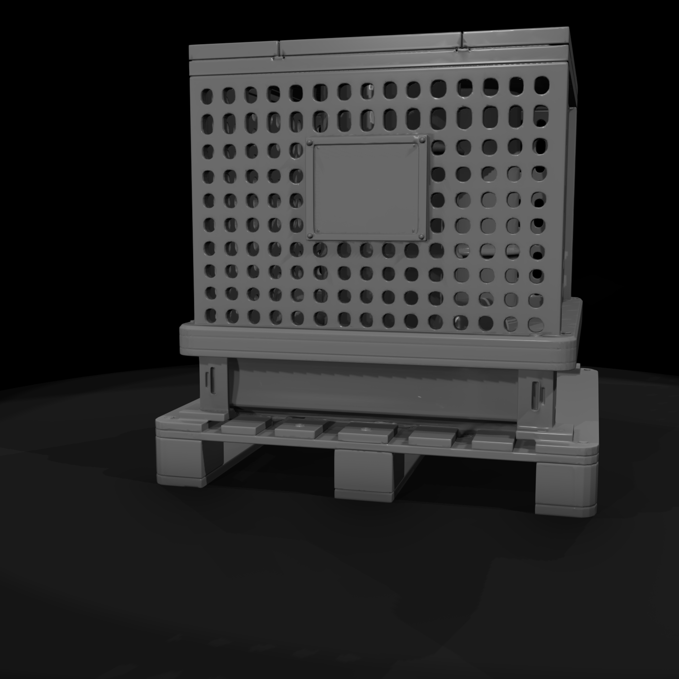 Hazard Drum Storage Crate on Pallet — Industrial