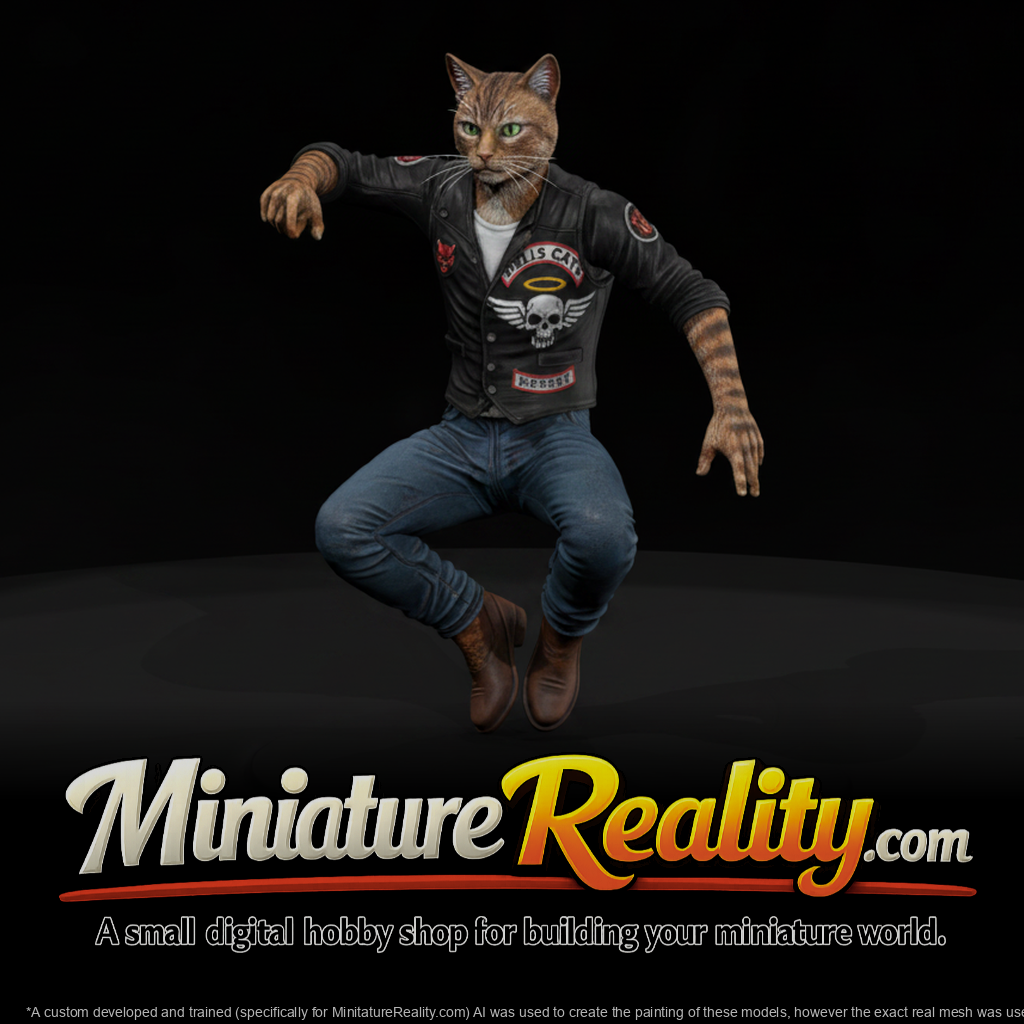 Hells Angels — Simon the Cat (Biker Cat Miniature), three-quarter view