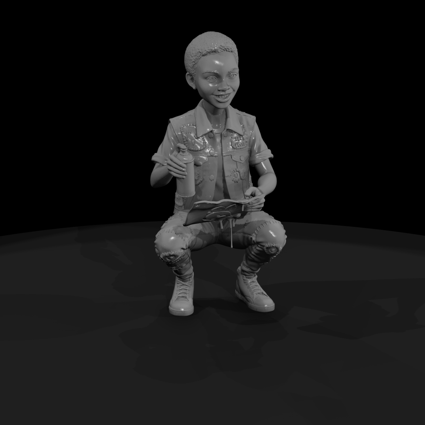 Zoe 'Patch' Williams 1980s Biker Figurine
