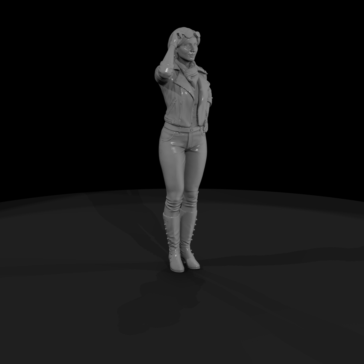 1980s Female Biker Figure