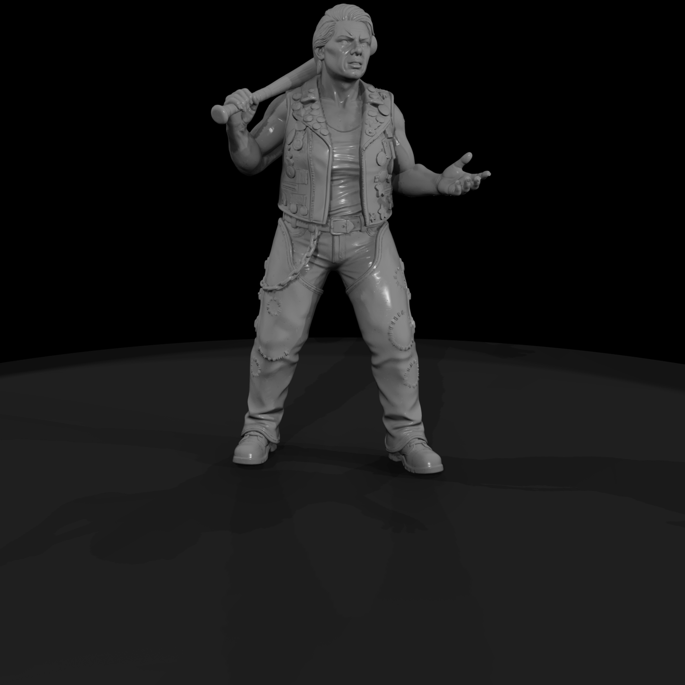1980s Female Biker Figure with Bat