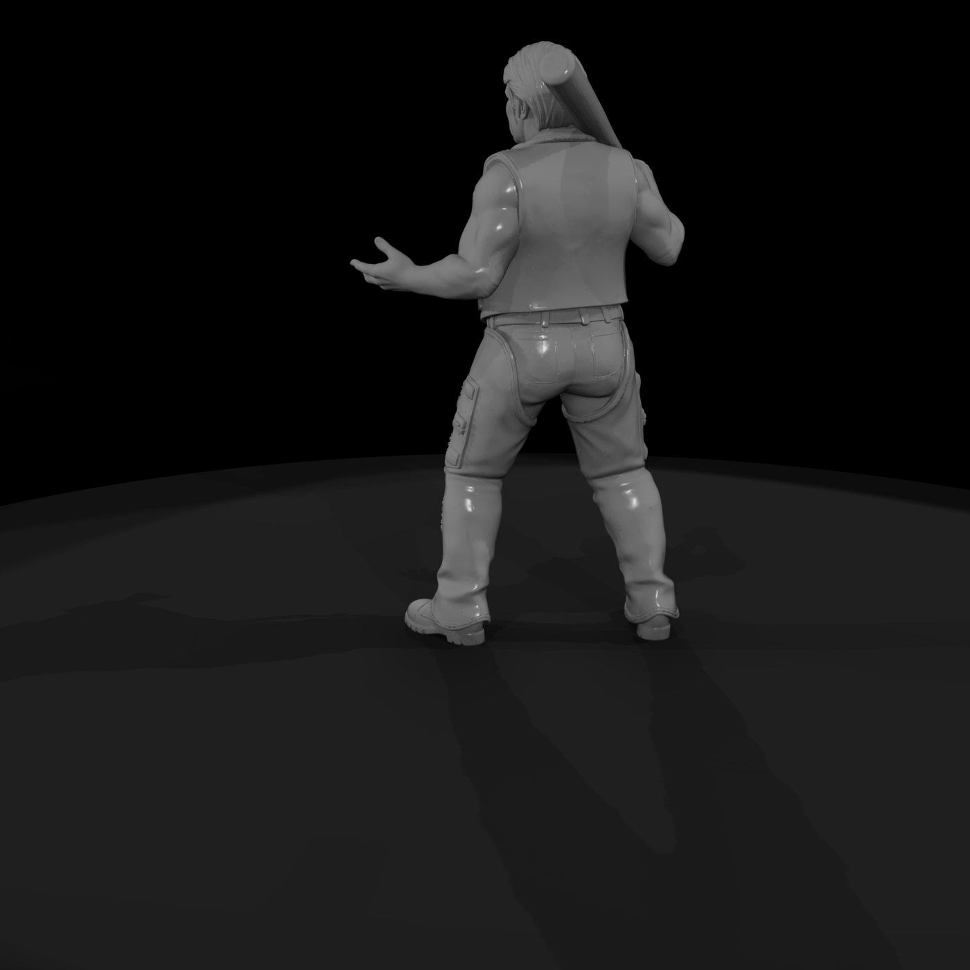 1980s Female Biker Figure with Bat