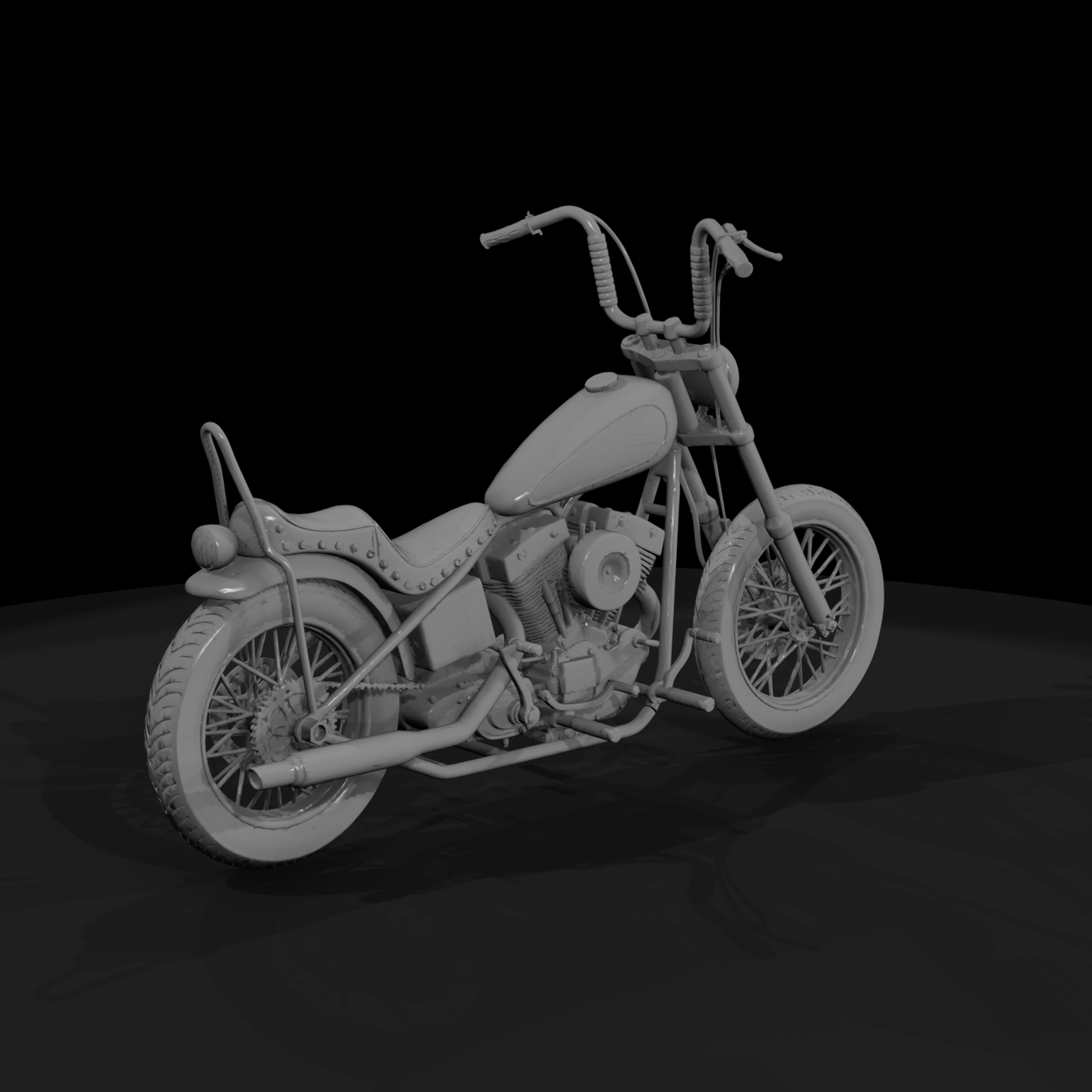 1980s Custom Chopper Motorcycle