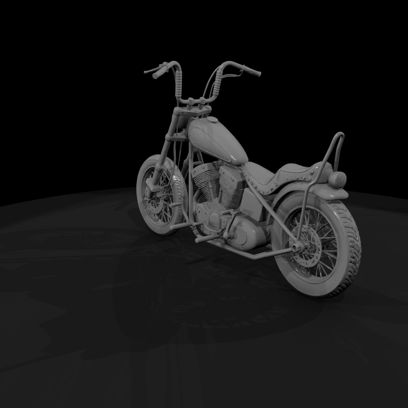 1980s Custom Chopper Motorcycle
