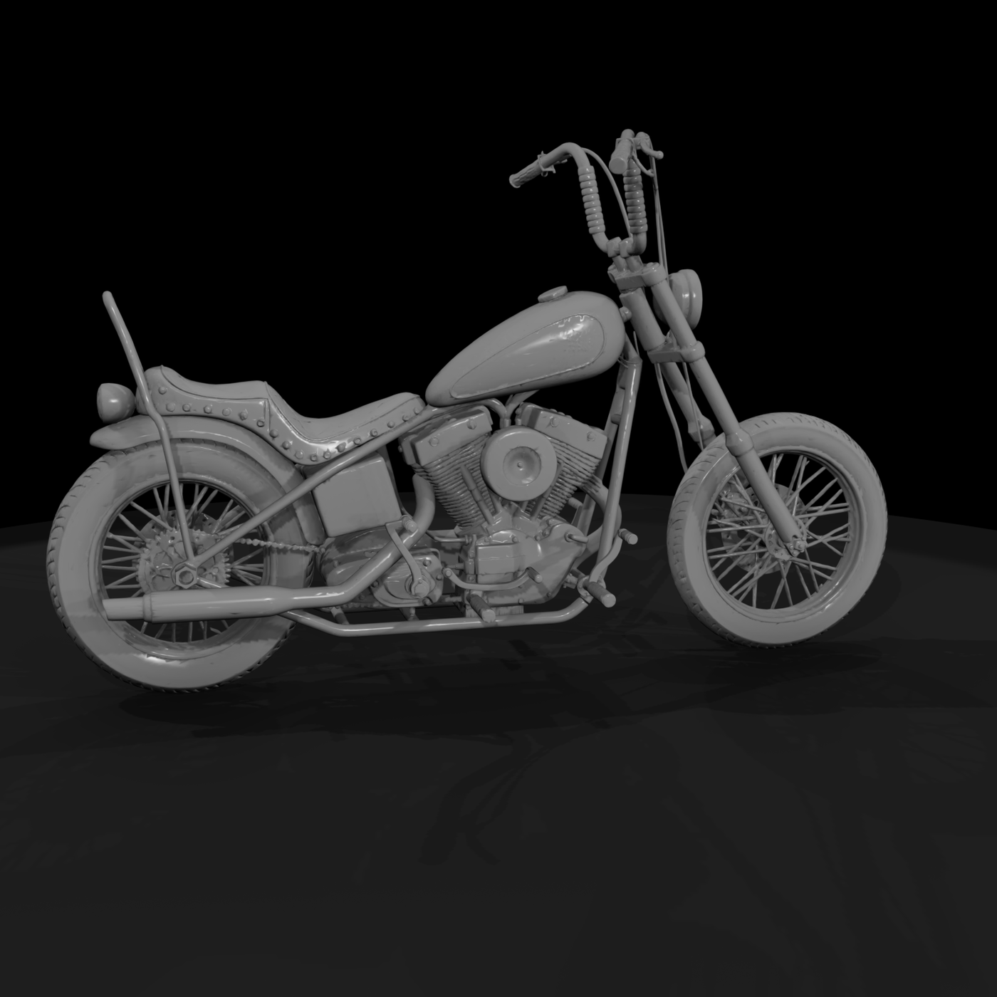 1980s Custom Chopper Motorcycle
