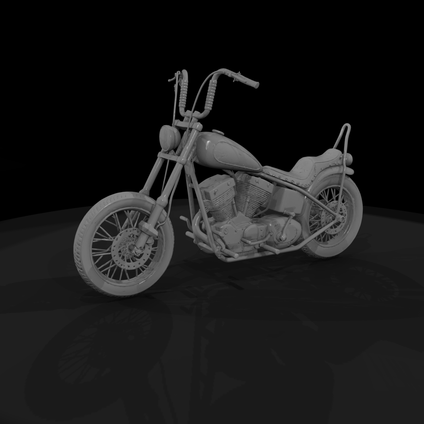 1980s Custom Chopper Motorcycle