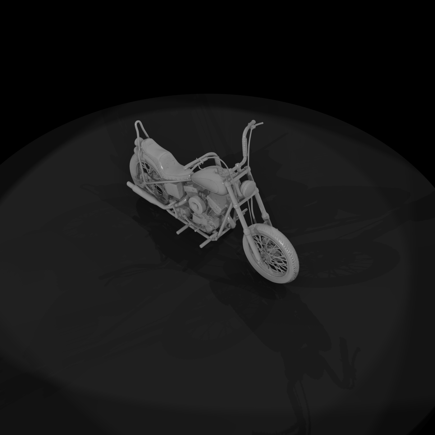 1980s Custom Chopper Motorcycle