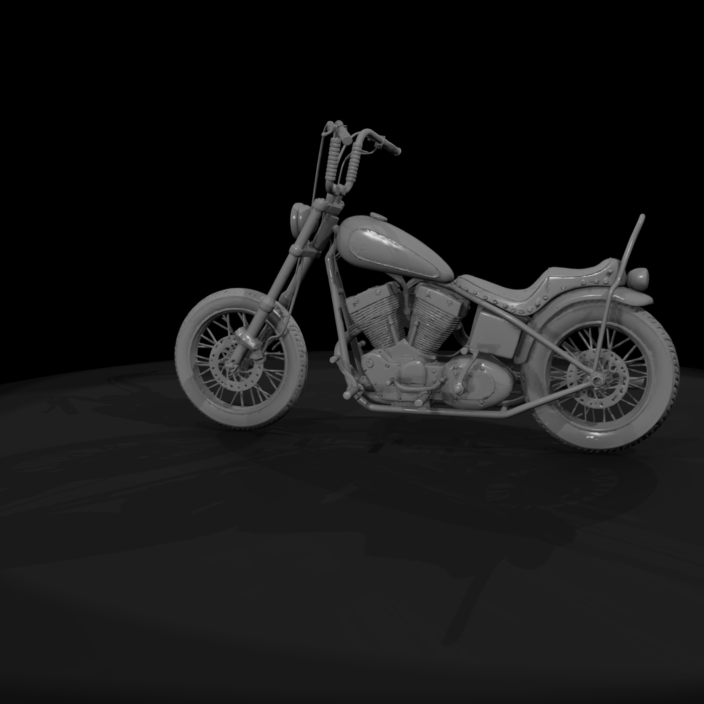 1980s Custom Chopper Motorcycle