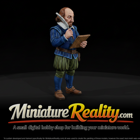 Historical William Shakespeare Figure, three-quarter view