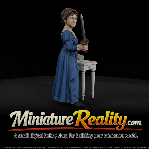 Historical Jane Austen Figure, three-quarter view
