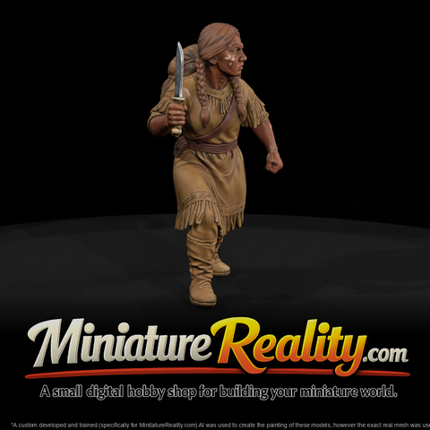 Historical Sacagawea Figure, three-quarter view