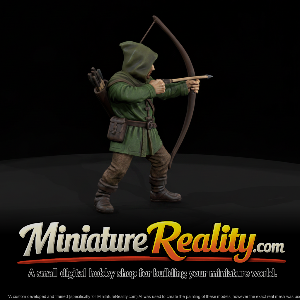 Medieval Archer Figure, three-quarter view