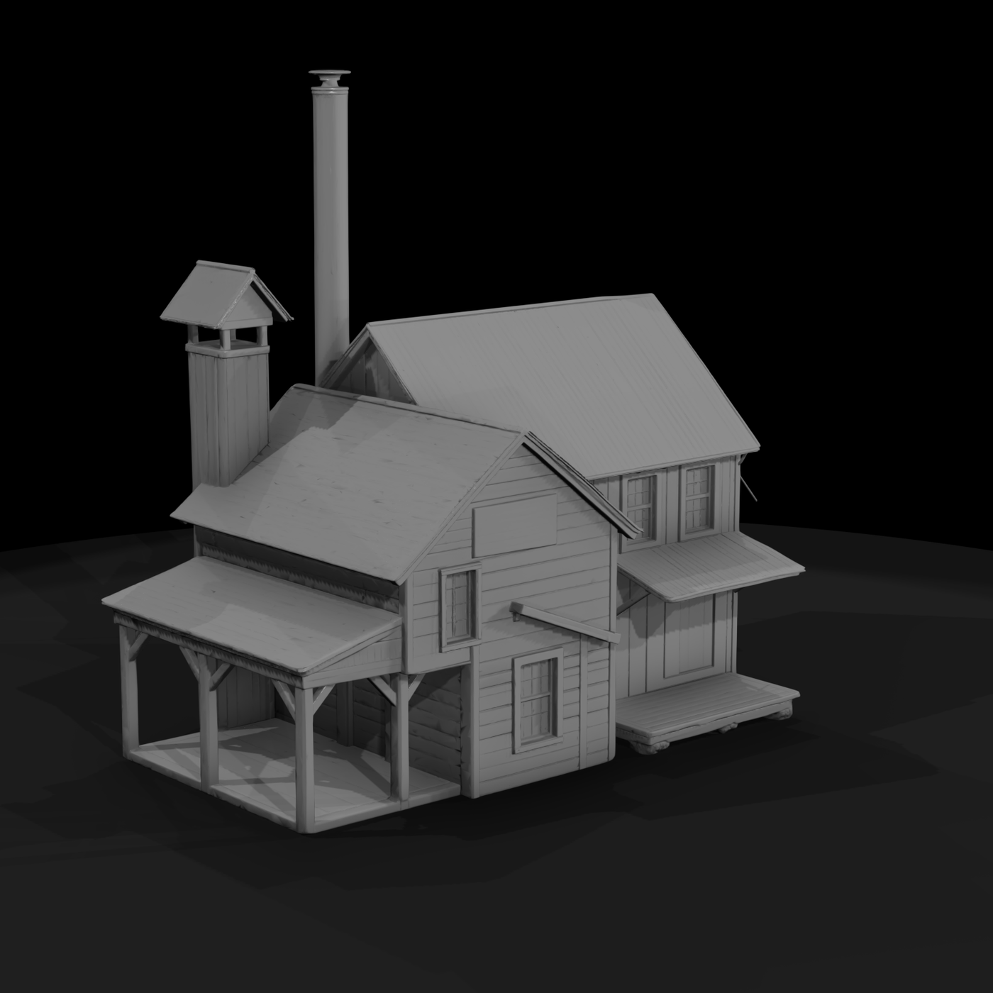 Historic Wooden Mill Facade