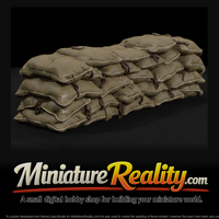 Sandbag Wall Straight miniature, three-quarter view — thumbnail 1