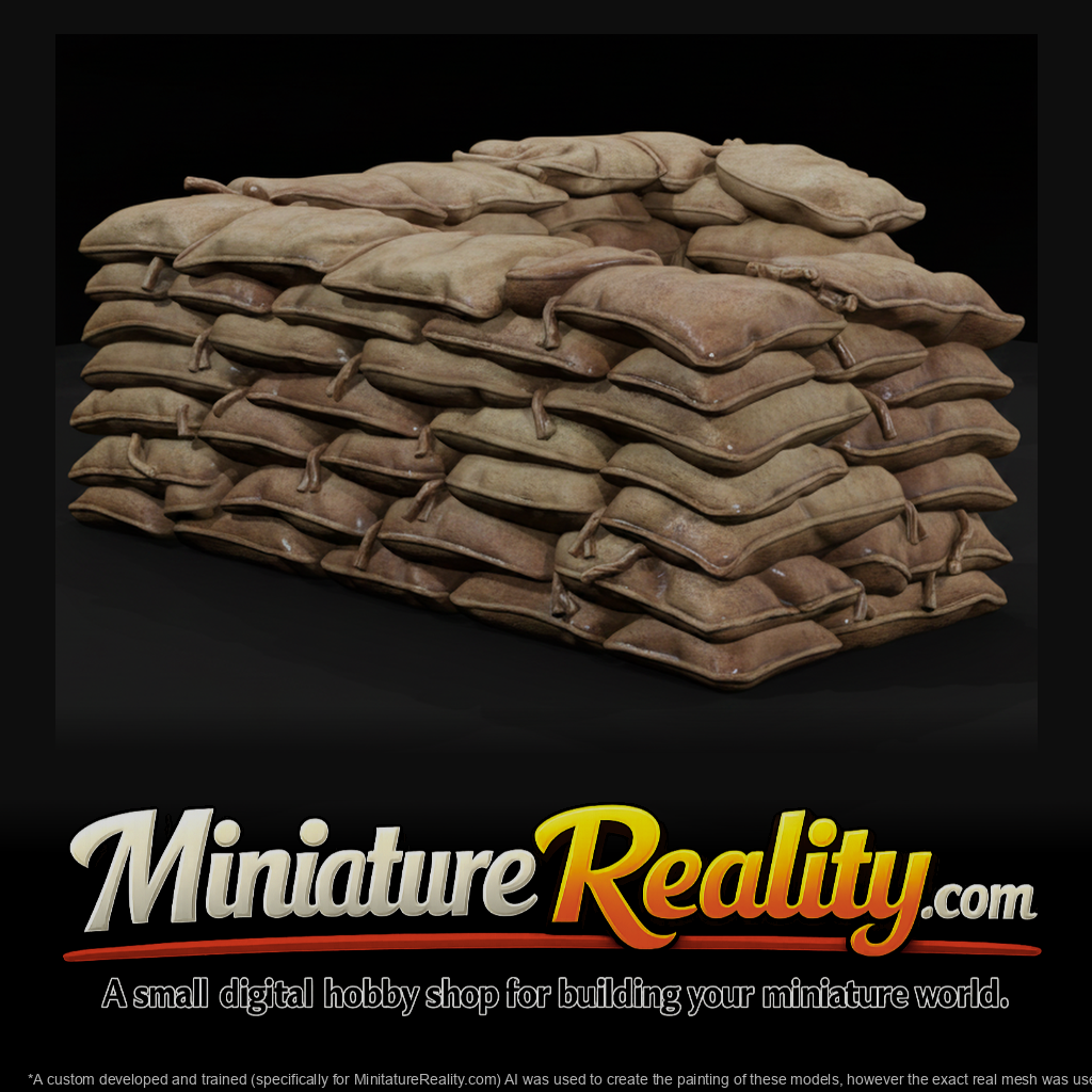 Sandbag Corner miniature, three-quarter view