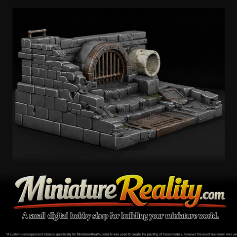Drainage Spillway miniature, three-quarter view