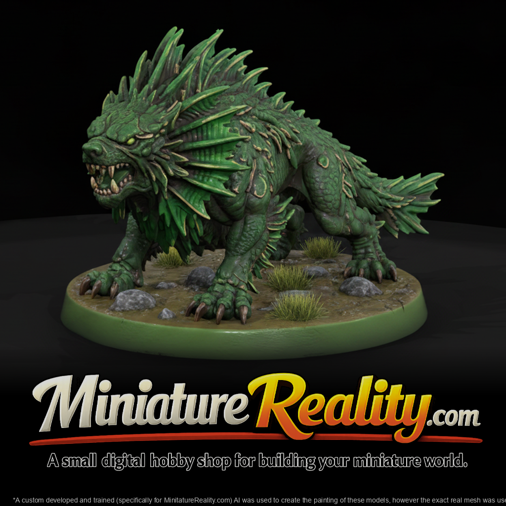 Gilled Swamp Hound miniature, three-quarter view